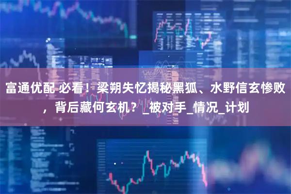 富通优配 必看！梁朔失忆揭秘黑狐、水野信玄惨败，背后藏何玄机？_被对手_情况_计划
